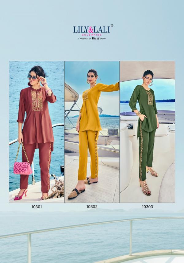 Lily And Lali Miami Silk Designer Exclusive Kurti With Bottom Collection